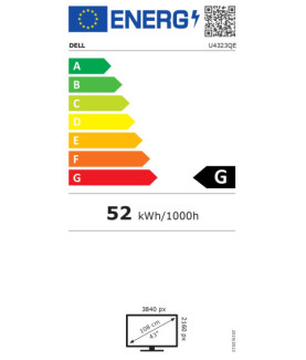 Dell | USB-C Hub Monitor | U4323QE | 42.5 " | IPS | UHD | 16:9 | 60 Hz | 5 ms | 3840 x 2160 | 350 cd/m | HDMI ports quantity 2