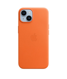 Apple | iPhone 14 Leather Case with MagSafe | Case with MagSafe | Apple | iPhone 14 | Leather | Orange