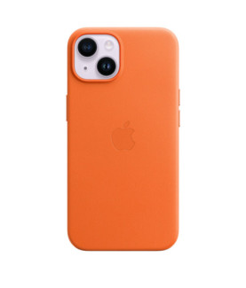 Apple | iPhone 14 Leather Case with MagSafe | Case with MagSafe | Apple | iPhone 14 | Leather | Orange