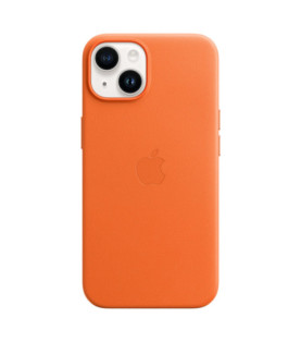 Apple | iPhone 14 Leather Case with MagSafe | Case with MagSafe | Apple | iPhone 14 | Leather | Orange