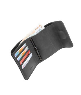 Fixed | Classic Wallet for AirTag | Apple | Genuine cowhide | Black | Dimensions of the wallet : 11 x 11.5 cm Closing of the wa