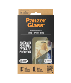 PanzerGlass | Screen protector | Apple | iPhone 15 Pro | Glass | Clear | Ultra-Wide Fit Easy installation Fingerprint resistant