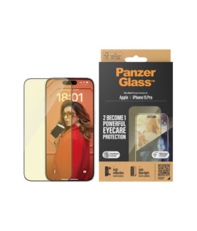 PanzerGlass | Screen protector | Apple | iPhone 15 Pro | Glass | Clear | Ultra-Wide Fit Easy installation Fingerprint resistant