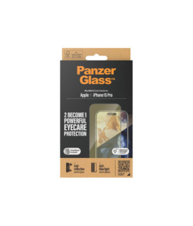 PanzerGlass | Screen protector | Apple | iPhone 15 Pro | Glass | Clear | Ultra-Wide Fit Easy installation Fingerprint resistant