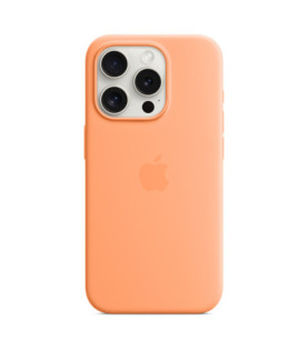 Apple | Silicone Case with MagSafe | Case with MagSafe | Apple | iPhone 15 Pro | Silicone | Orange Sorbet