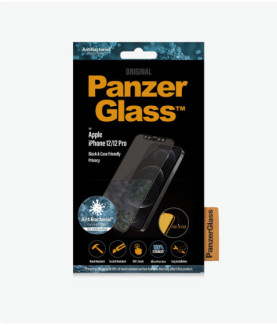 PanzerGlass | Apple | For iPhone 12/12 Pro | Glass | Black | 100% touch The coating is non-toxic | Case Friendly