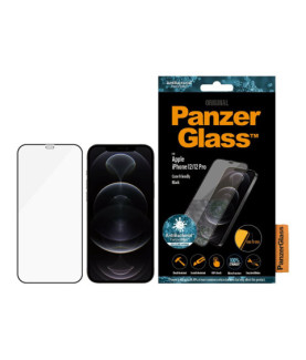 PanzerGlass | Apple | For iPhone 12/12 Pro | Glass | Black | 100% touch The coating is non-toxic | Case Friendly