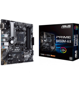 Asus | PRIME B450M-A II | Processor family AMD | Processor socket AM4 | DDR4 | Memory slots 4 | Number of SATA connectors 6 x S