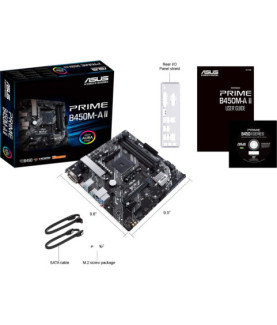 Asus | PRIME B450M-A II | Processor family AMD | Processor socket AM4 | DDR4 | Memory slots 4 | Number of SATA connectors 6 x S