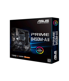 Asus | PRIME B450M-A II | Processor family AMD | Processor socket AM4 | DDR4 | Memory slots 4 | Number of SATA connectors 6 x S