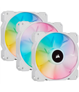 Corsair | 120mm White PWM Fan, Triple Pack with Lighting Node CORE | iCUE SP120 RGB ELITE Performance | Case Fan