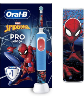 Oral-B | Electric Toothbrush with Travel Case | Vitality PRO Kids Spiderman | Rechargeable | For children | Number of brush hea