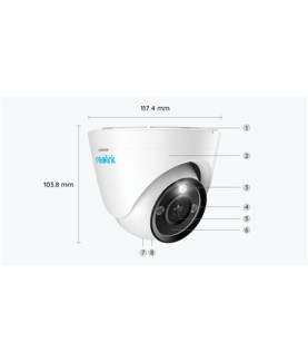 Reolink | 4K Security IP Camera with Color Night Vision | P434 | Dome | 8 MP | 2.8-8mm/F1.6 | IP66 | H.265 | MicroSD, max. 256 