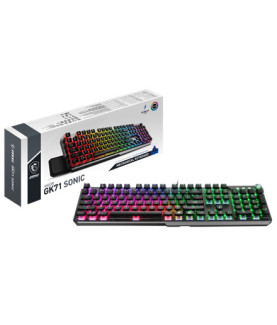 MSI | Gaming Keyboard | VIGOR GK71 SONIC BLUE | Gaming Keyboard | Wired | RGB LED light | US | Black | Numeric keypad | Blue Sw