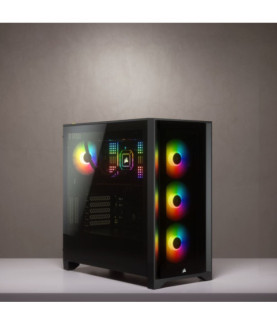 Corsair | Tempered Glass Mid-Tower ATX Case | iCUE 4000X RGB | Side window | Black | Mid-Tower | Power supply included No | ATX