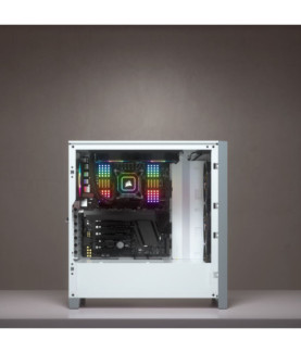 Corsair | Tempered Glass Mid-Tower ATX Case | iCUE 4000X RGB | Side window | White | Mid-Tower | Power supply included No | ATX