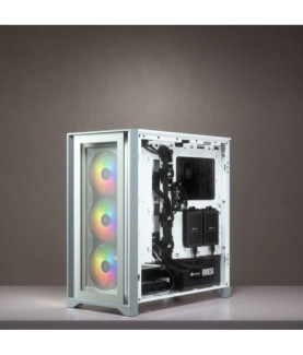 Corsair | Tempered Glass Mid-Tower ATX Case | iCUE 4000X RGB | Side window | White | Mid-Tower | Power supply included No | ATX