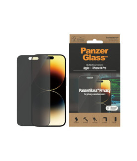 PanzerGlass | Screen protector | Apple | iPhone 14 Pro | Glass | Black | Ultra-Wide Fit | Privacy