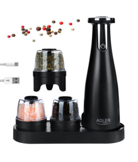 Adler | Electric Salt and pepper grinder | AD 4449b | Grinder | 7 W | Housing material ABS plastic | Lithium | Mills with ceram