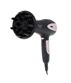 Adler | Hair Dryer | AD 2248b ION | 2200 W | Number of temperature settings 3 | Ionic function | Diffuser nozzle | Black/Pink