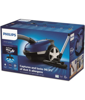 Philips | Vacuum cleaner | 3000 Series XD3110/09 | Bagged | Power 900 W | Dust capacity 3 L | Blue