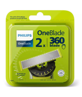 Philips | OneBlade Replacement blade, 2 pcs | QP420/50 | Black/Green