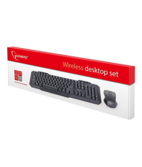 Gembird | Desktop Set | KBS-WM-02 | Keyboard and Mouse Set | Wireless | Mouse included | US | Black | USB | US | 450 g | Numeri