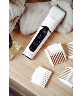 Adler | Hair Clipper with LCD Display | AD 2839 | Cordless | Number of length steps 6 | White/Black