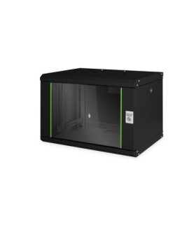 Digitus | Wall Mounting Cabinet | DN-19 07-U-SW | Black | IP protection class: IP20 Front door: Glass door, single opening Cabi