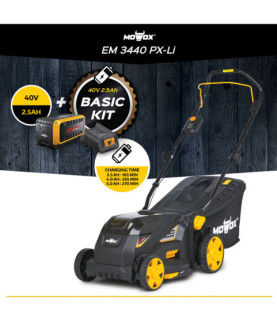 MoWox | 40V Comfort Series Cordless Lawnmower | EM 3440 PX-Li | Mowing Area 200 m | 2500 mAh | Battery and Charger included