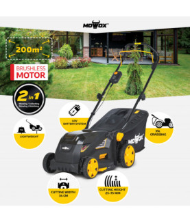 MoWox | 40V Comfort Series Cordless Lawnmower | EM 3440 PX-Li | Mowing Area 200 m | 2500 mAh | Battery and Charger included