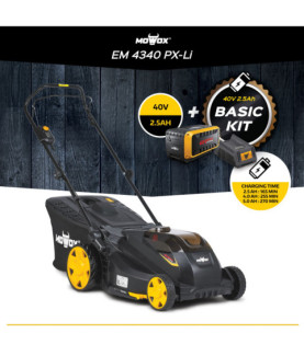 MoWox | 40V Comfort Series Cordless Lawnmower | EM 4340 PX-Li | Mowing Area 350 m | 2500 mAh | Battery and Charger included