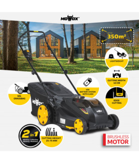 MoWox | 40V Comfort Series Cordless Lawnmower | EM 4340 PX-Li | Mowing Area 350 m | 2500 mAh | Battery and Charger included