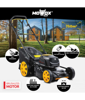 MoWox | 62V Excel Series Cordless Lawnmower | EM 4662 SX-Li | Mowing Area 750 m | 4000 mAh | Battery and Charger included