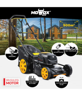 MoWox | 62V Excel Series Cordless Lawnmower | EM 5162 SX-Li | Mowing Area 900 m | 4000 mAh | Battery and Charger included