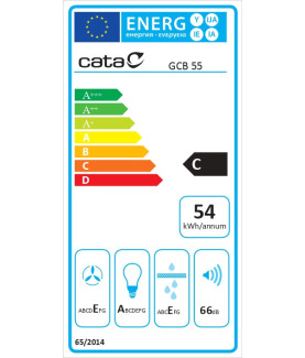 CATA | Hood | GCB 55 X | Canopy | Energy efficiency class C | Width 55 cm | 371 m /h | Mechanical | LED | Stainless steel/Grey