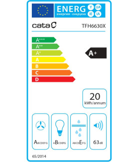 CATA | Hood | TFH 6630 X /A | Telescopic | Energy efficiency class A+ | Width 60 cm | 605 m /h | Touch Control | LED | Stainles