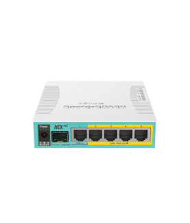 Mikrotik Wired Ethernet Router RB960PGS, hEX PoE, CPU 800MHz, 128MB RAM, 16MB, 1xSFP, 5xGigabit LAN, 1xUSB, Power Output On por