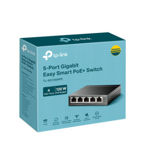 TP-LINK | 5-Port Gigabit Easy Smart Switch with 4-Port PoE+ | TL-SG105MPE | Managed L2 | Desktop | 60 month(s)