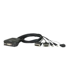 Aten 2-Port USB DVI Cable KVM Switch with Remote Port Selector | Aten | Remote Port Selector | 2-Port USB DVI Cable KVM Switch 