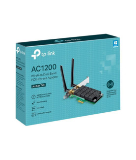 TP-LINK Archer T4E Dual Band PCI Express Adapter 2.4GHz/5GHz, 802.11ac, 300+867 Mbps, 2xDetachable antennas