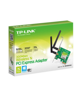 TP-LINK TL-WN881ND PCI Express Adapter, 2.4GHz, 802.11n, 300Mbps, 1xDetachable antenna 2dBi