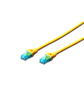 CAT 5e U-UTP | Patch cord | PVC AWG 26/7 | Yellow | 1 m | Modular RJ45 (8/8) plug