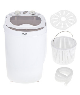 Adler | Mini washing machine | AD 8055 | Top loading | Washing capacity 3 kg | Depth 37 cm | Width 36 cm | White