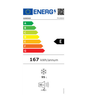 Gorenje | Freezer | FH10EAW | Energy efficiency class E | Chest | Free standing | Height 85.4 cm | Total net capacity 95 L | Wh