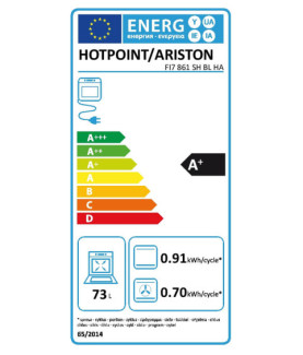 Hotpoint | Built in Oven | FI7 861 SH BL HA | 73 L | Multifunctional | AquaSmart | Electronic | Convection | Height 59.5 cm | W