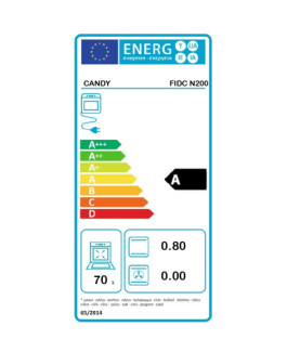 Candy | Oven | FIDC N200 | 70 L | Electric | Manual | Mechanical control | Convection | Height 59.5 cm | Width 59.5 cm | Black