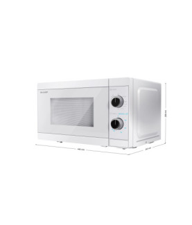 Sharp | Microwave Oven with Grill | YC-MG01E-C | Free standing | 800 W | Grill | White