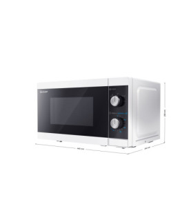 Sharp | Microwave Oven | YC-MS01E-W | Free standing | 800 W | White