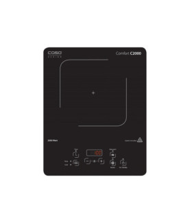 Caso | Free standing table hob | Comfort C2000 | Number of burners/cooking zones 1 | Sensor | Black | Induction